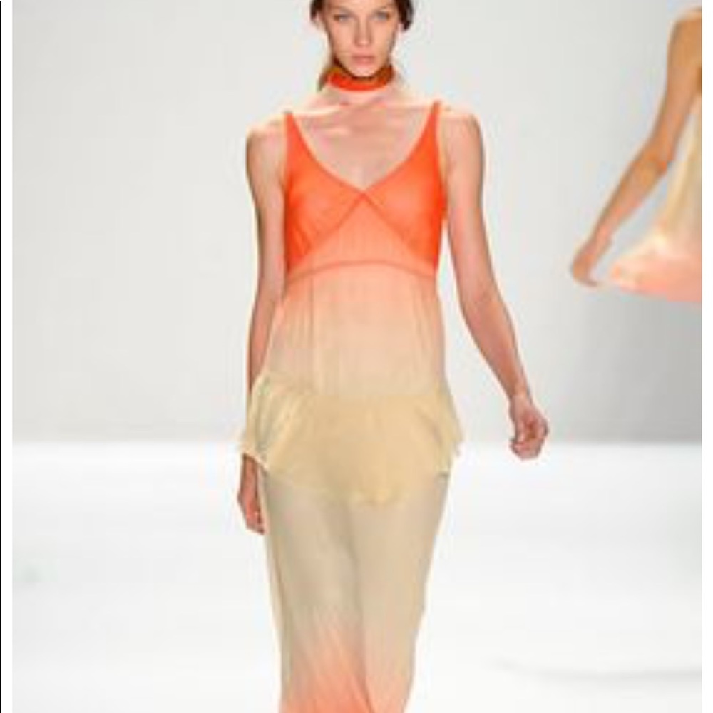 charlotte ronson ombre maxi-dress orange